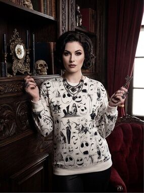 The Nightmare Before Christmas All-Over Print Sweatshirt XS- BNWT